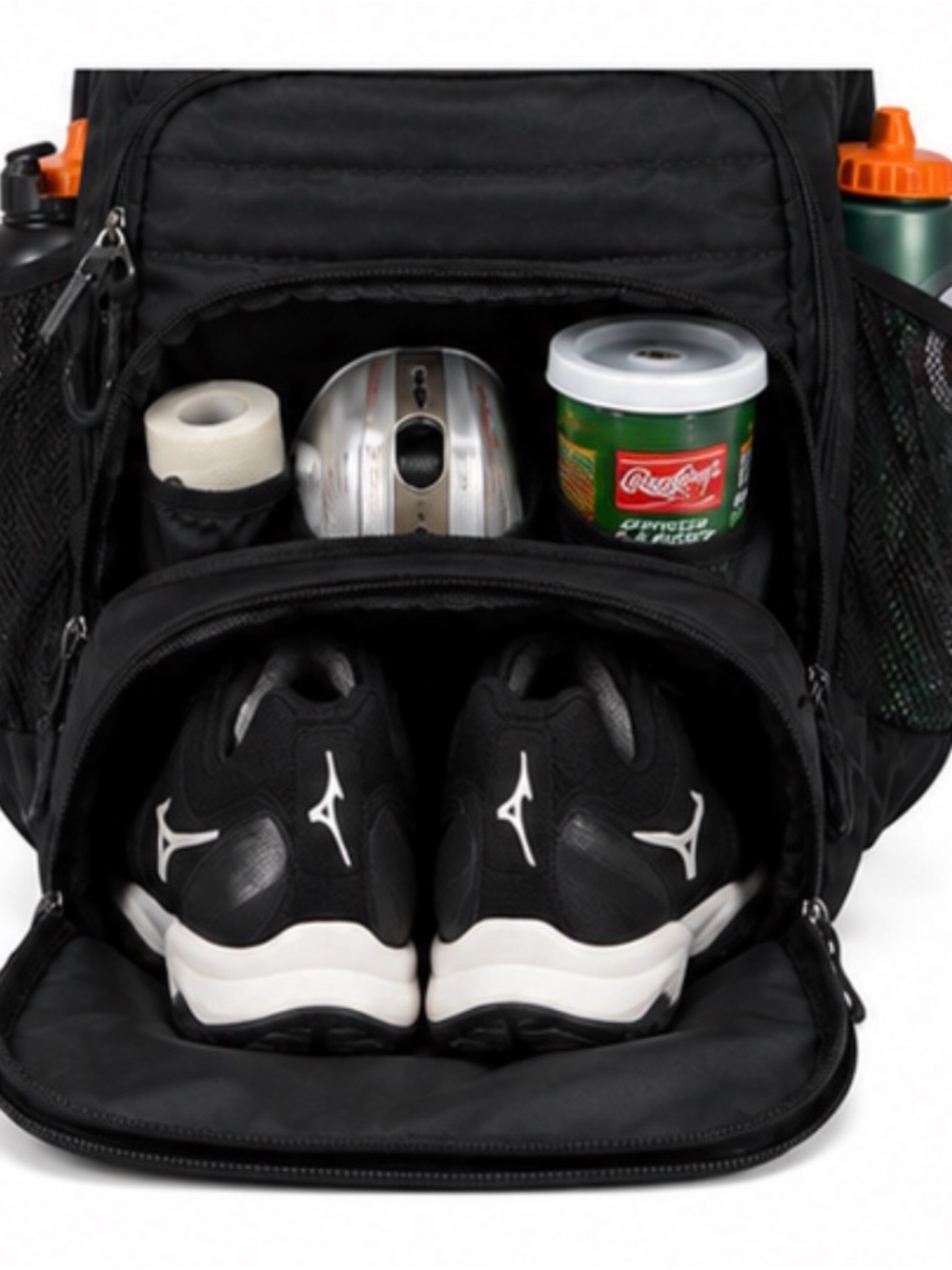 Mizuno Black Backpack with Blue Stoners Logo and White Name